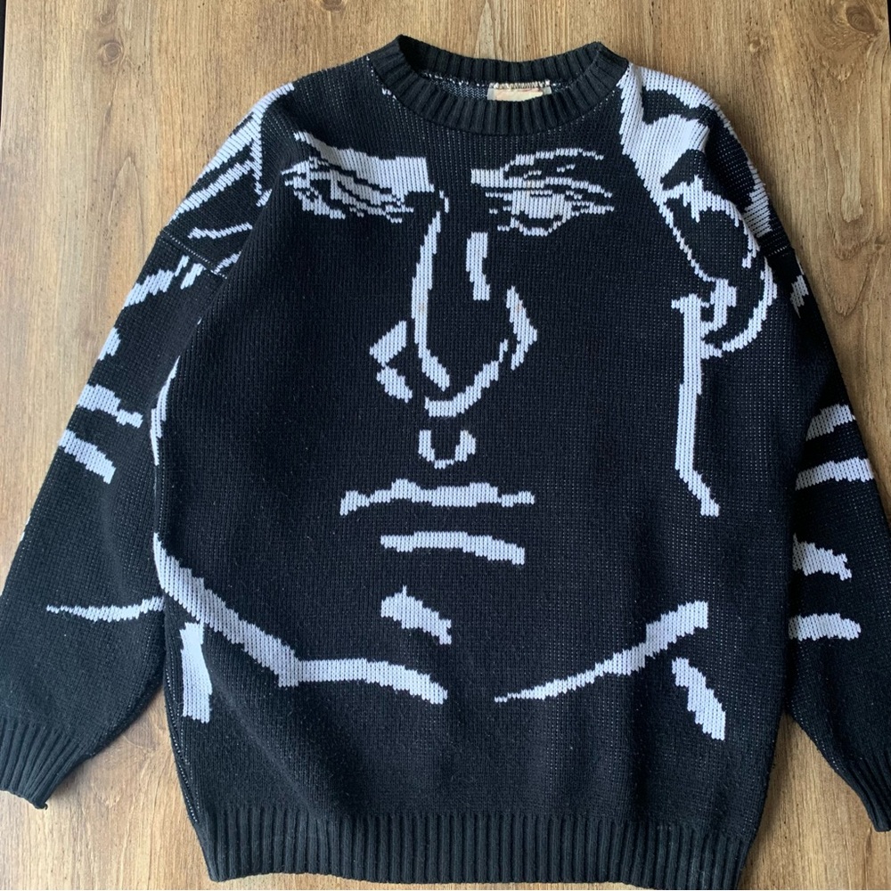 Vintage Graphic Face Knit Sweater